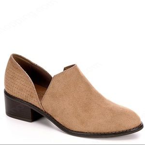 Xappeal - Faux Suede Camel Ankle Booties (7.5)